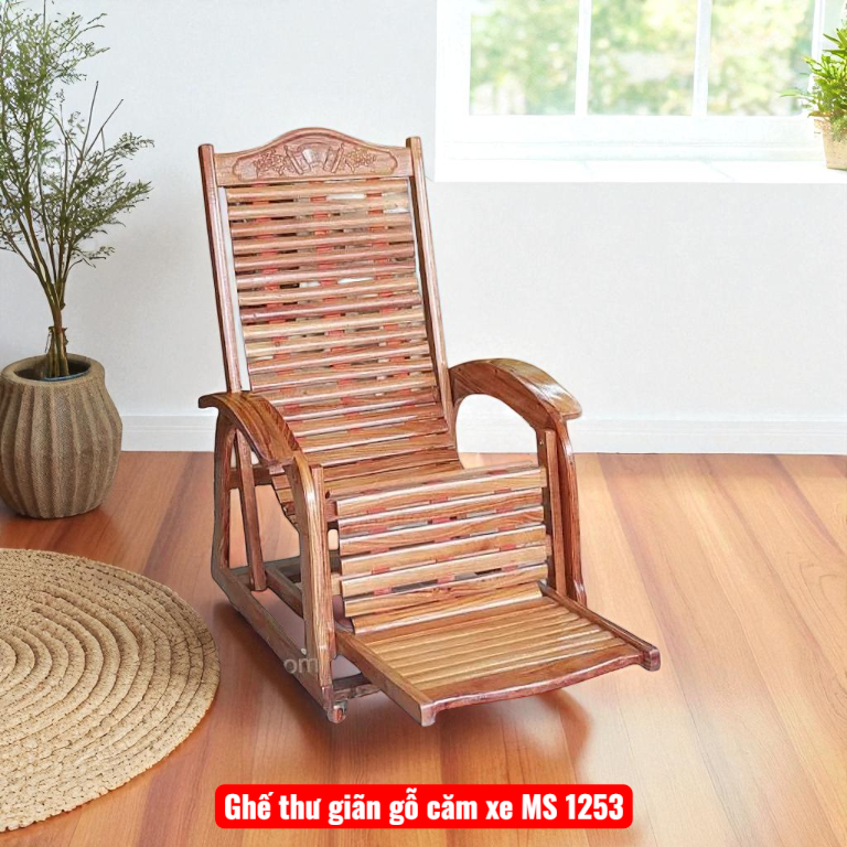 Ghế thư giãn gỗ căm xe MS 1253 7 Ghế thư giãn gỗ căm xe đẹp bền