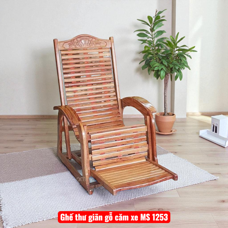 Ghế thư giãn gỗ căm xe MS 1253 1 Ghế thư giãn gỗ căm xe đẹp bền
