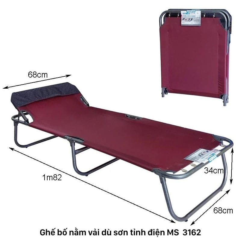 Giường bố nằm vải dù sơn tỉnh điện MS 3162
