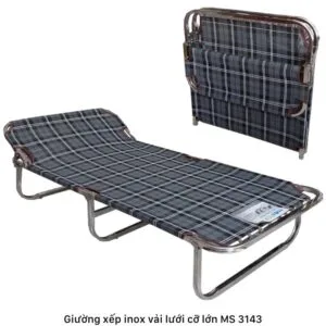 Giường xếp inox vải lưới cỡ lớn MS 3143