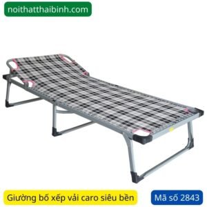 Giường bố xếp vải caro MS 2843
