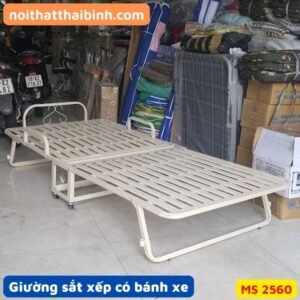 Giường sắt xếp có bánh xe MS 2560