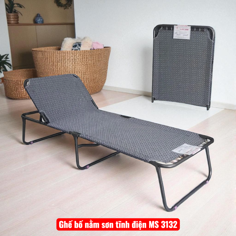 Ghế bố nằm sơn tĩnh điện MS 3132 | GIAO HỎA TỐC TPHCM 1 Ghế bố nằm khung sắt sơn tĩnh điện cao cấp