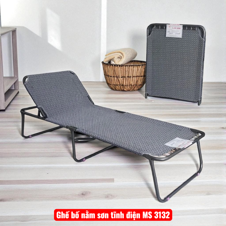 Ghế bố nằm khung sắt sơn tĩnh điện cao cấp
