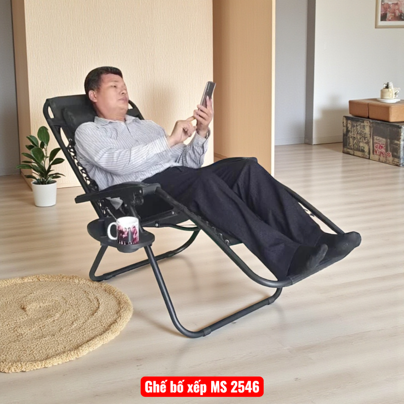 Ghế bố xếp sơn tĩnh điện cao cấp