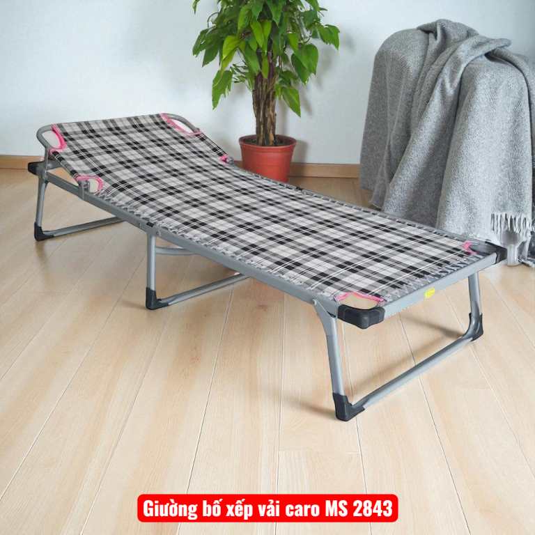 Giường bố xếp vải khung thép sơn tĩnh điện cỡ lớn
