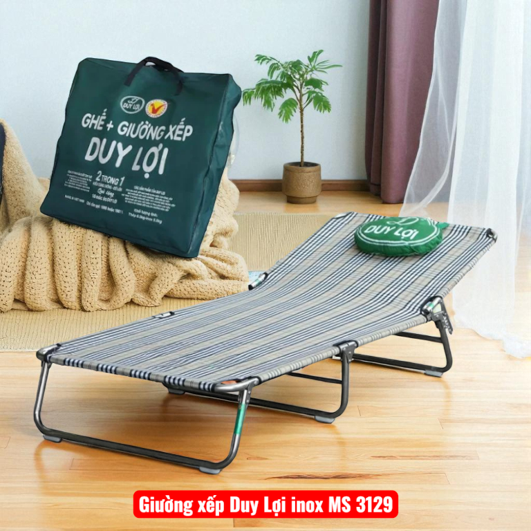 Giường xếp Duy Lợi inox khung ống cao cấp
