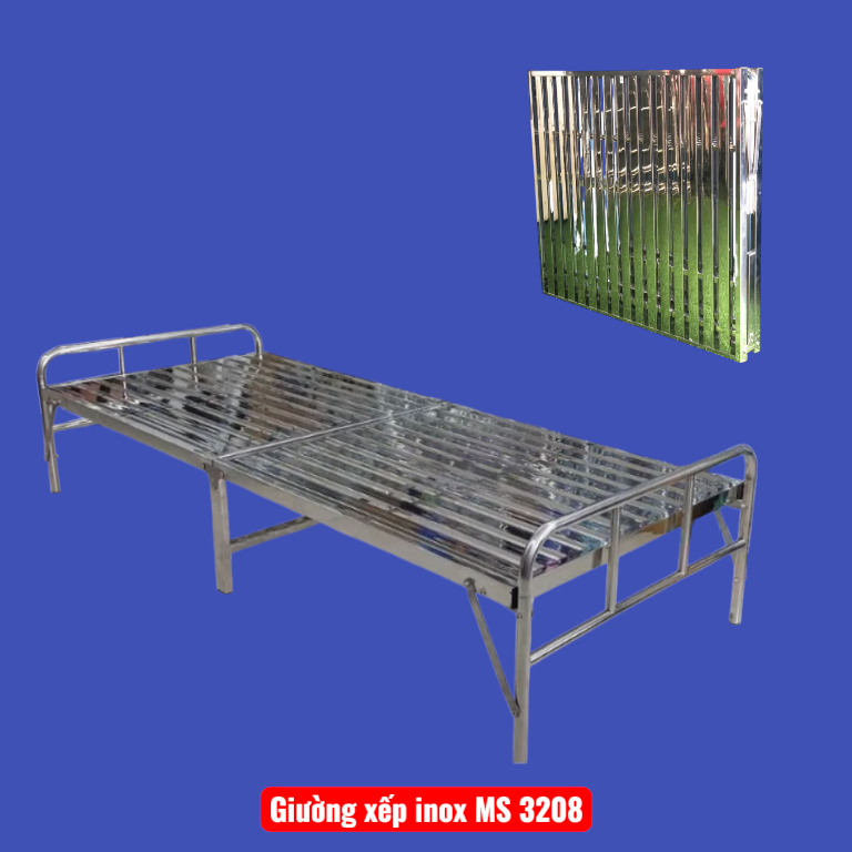 Giường Xếp Inox Gấp Gọn Cao Cấp