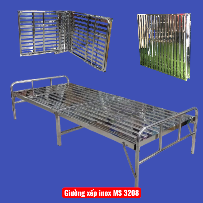 Giường Xếp Inox Gấp Gọn Cao Cấp