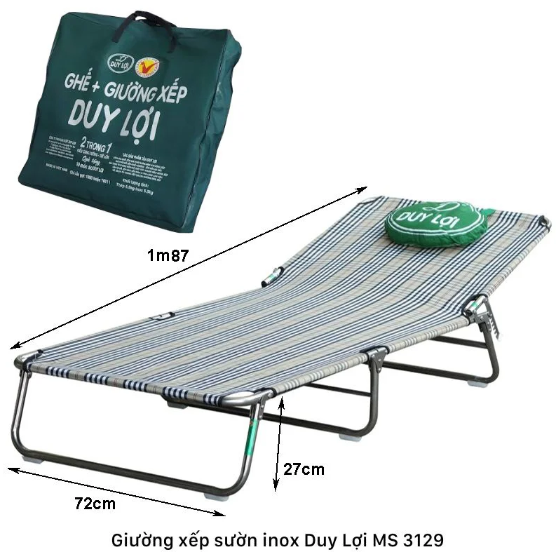 Giường xếp Duy Lợi inox khung ống cao cấp Giường xếp Duy Lợi inox khung ống cao cấp