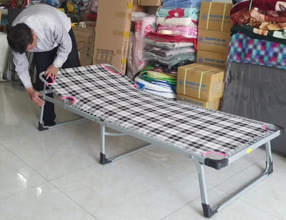Giường Bố Xếp Vải Khung Thép Sơn Tĩnh Điện Cỡ Lớn MS 2843 13 Giường Bố Xếp Vải Khung Thép Sơn Tĩnh Điện Cỡ Lớn MS 2843