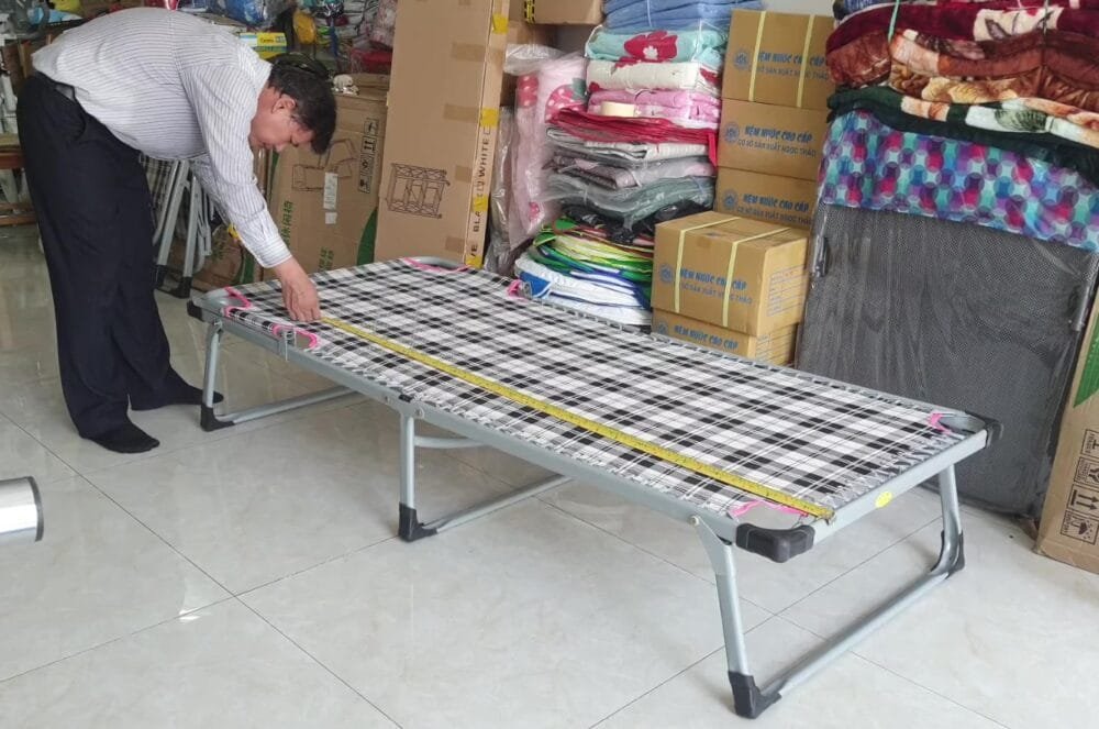 Giường Bố Xếp Vải Khung Thép Sơn Tĩnh Điện Cỡ Lớn MS 2843 12 Giường Bố Xếp Vải Khung Thép Sơn Tĩnh Điện Cỡ Lớn MS 2843