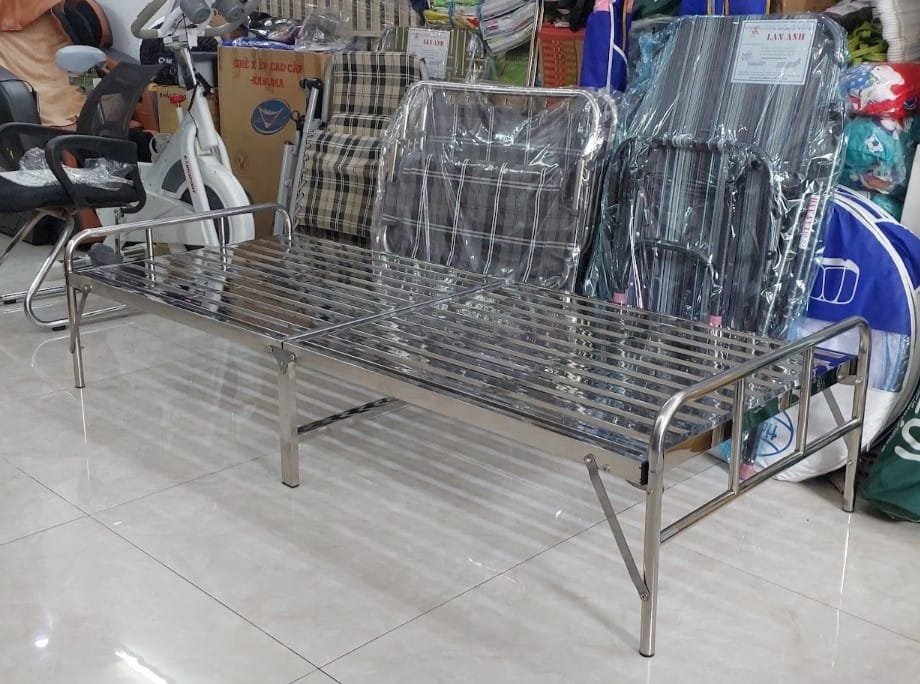 Giường Xếp Inox Gấp Gọn Cao Cấp MS 3208 - Khung Inox 201 Bền Đẹp