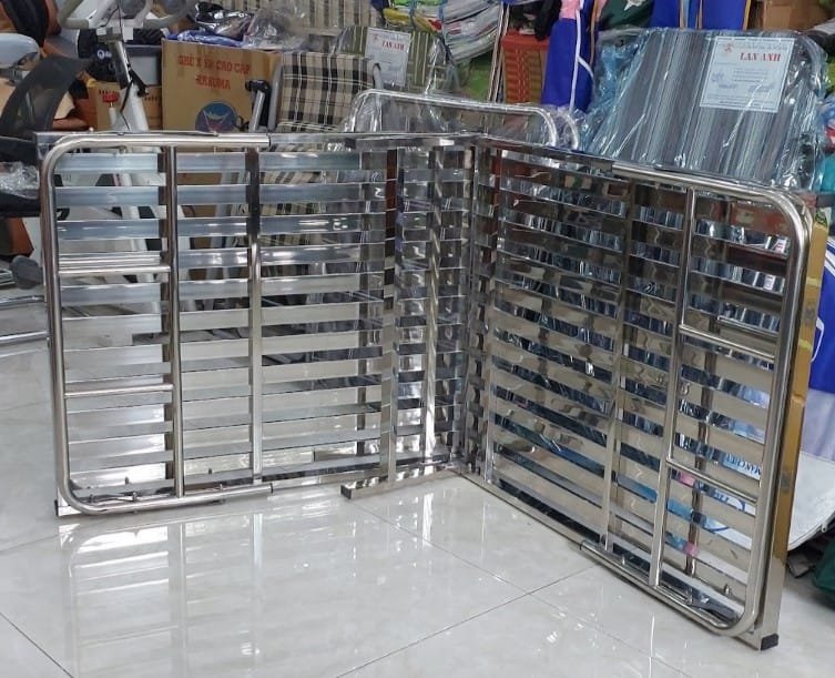 Giường Xếp Inox Gấp Gọn Cao Cấp MS 3208 - Khung Inox 201 Bền Đẹp