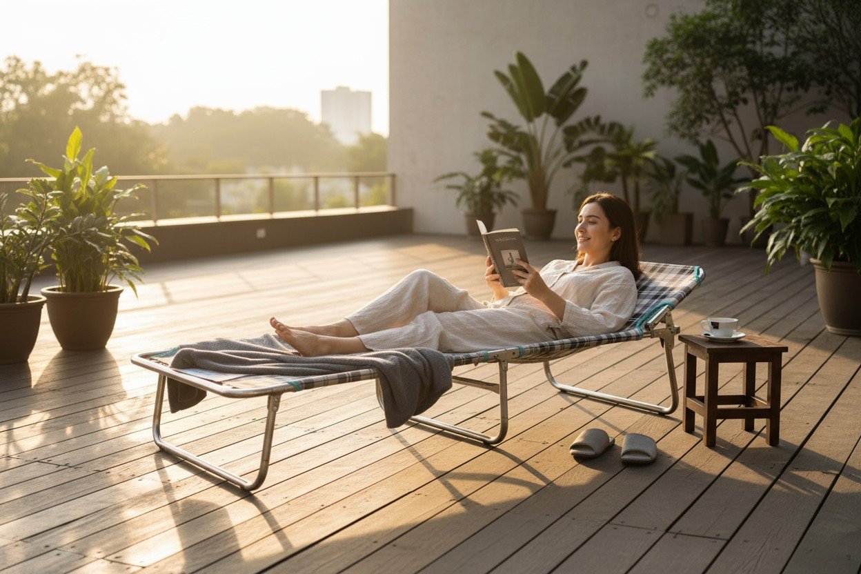 Ghế Bố Xếp Khung Inox Cao Cấp