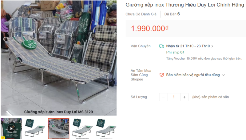 Ghế bố xếp Duy Lợi ==> shopee