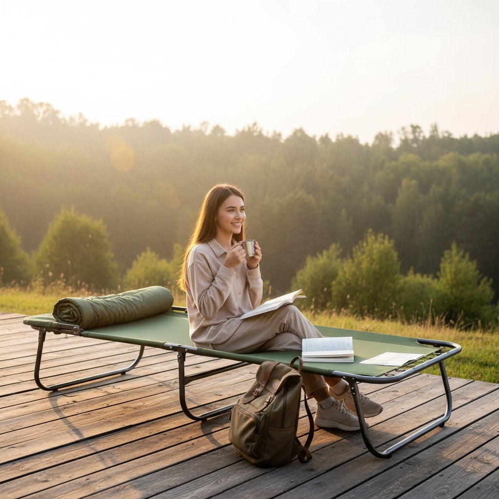 Giường xếp gỗ tự nhiên sang trọng cho phòng khách