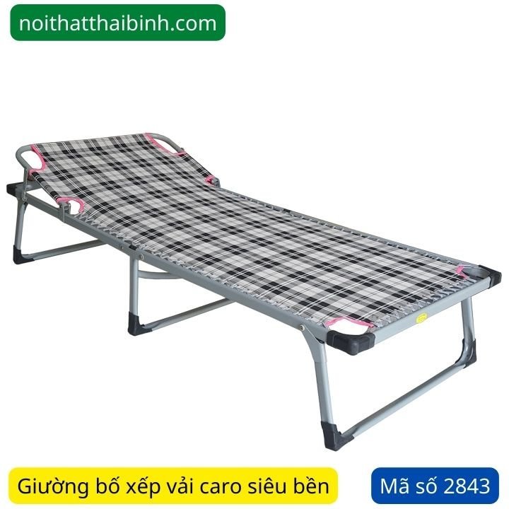 Giường bố xếp vải caro MS 2843 | GIAO HỎA TỐC TPHCM 1 Giường bố xếp vải caro MS 2843 | GIAO HỎA TỐC TPHCM