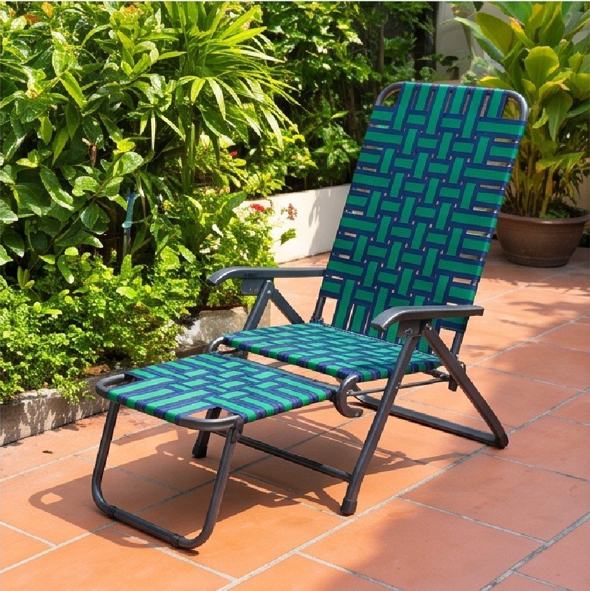 Ghế xếp đan dây dù bản lớn 9 Ghế xếp dây dù sân vườn