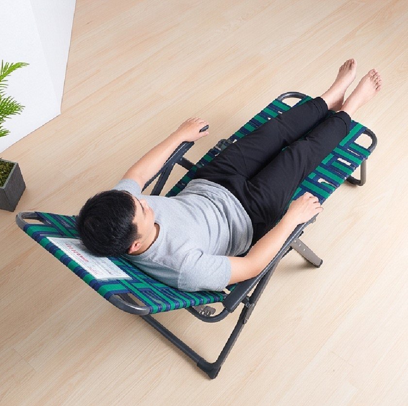 Ghế xếp đan dây dù bản lớn 6 Ghế xếp thư giãn có gác chân