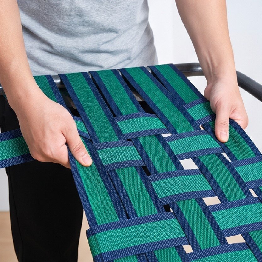 Ghế xếp đan dây dù bản lớn 7 Mặt ghế đan dây dù bản to siêu bền